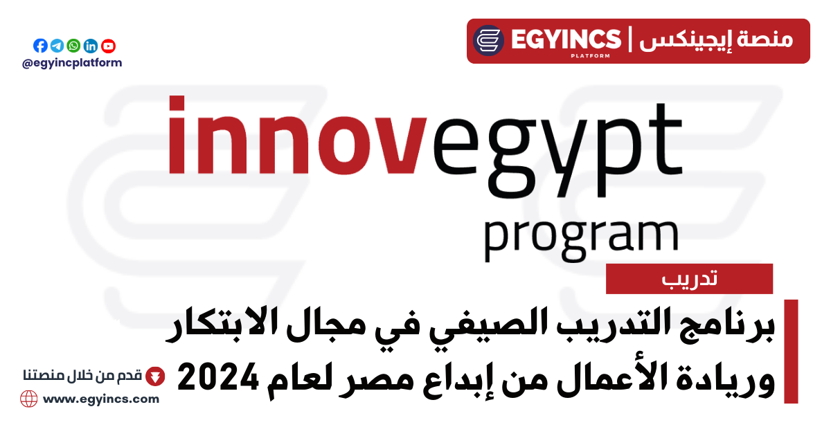 برنامج التدريب الصيفي في مجال الابتكار وريادة الأعمال من إبداع مصر لعام 2024 INNOVEGYPT