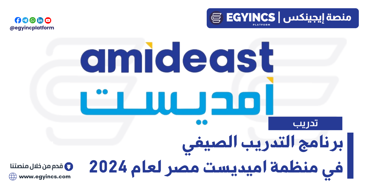 برنامج التدريب الصيفي في منظمة اميديست مصر لعام 2024 Amideast Egypt Summer Internship