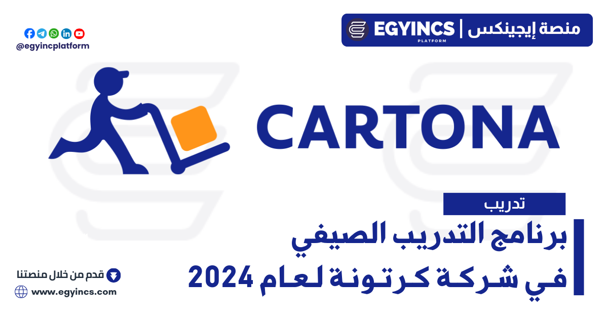 برنامج التدريب الصيفي في شركة كرتونة لعام 2024 Cartona Summer Internship Program