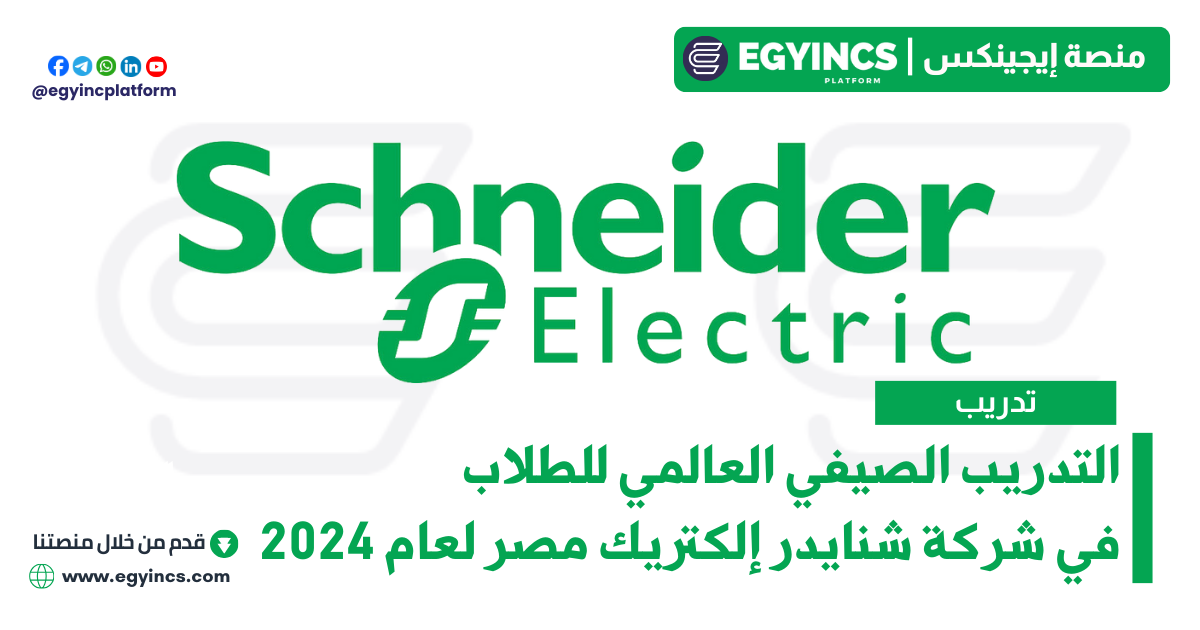 التدريب الصيفي العالمي في شركة شنايدر إلكتريك مصر لعام 2024 Schneider Electric Schneider Global Student Experience