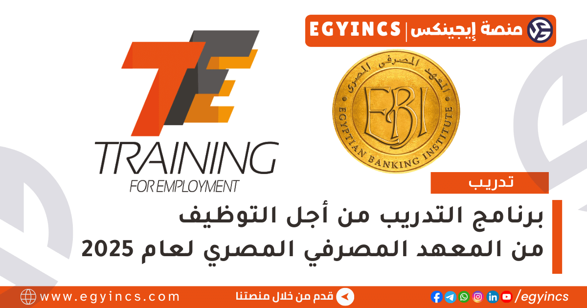 برنامج التدريب من أجل التوظيف من المعهد المصرفي المصري لعام 2025 EBI Training for Employment TFE