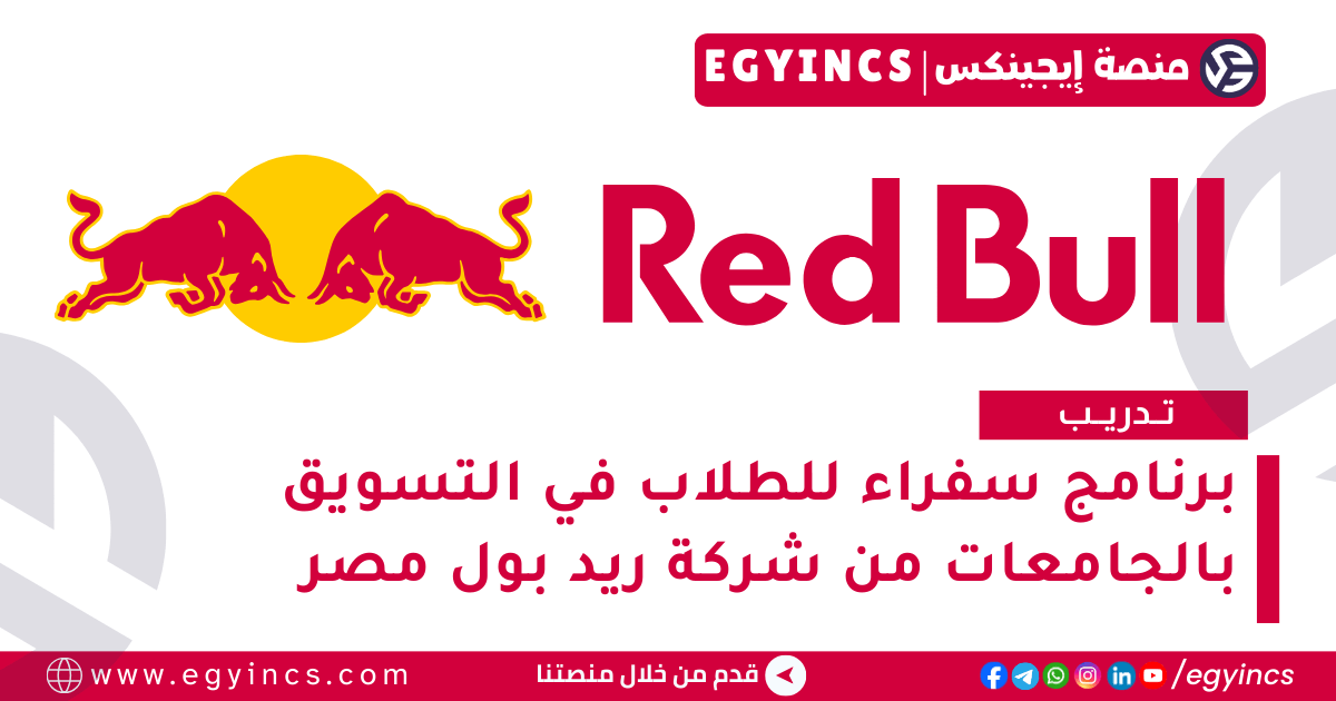 برنامج سفراء للطلاب في التسويق بالجامعات من شركة ريد بول مصر Red Bull Egypt Student Marketeer ambassador program at Egypt University