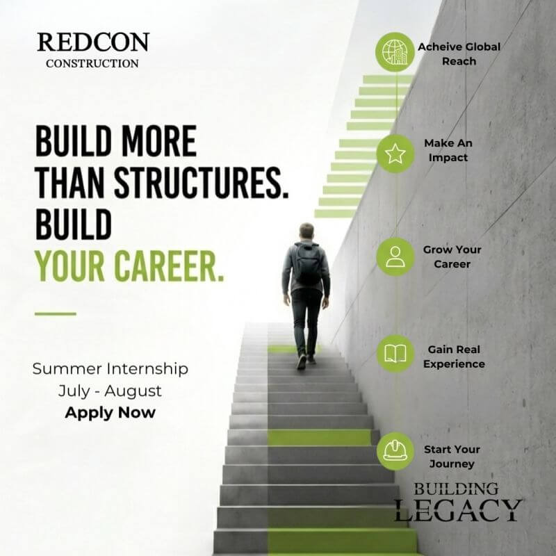 التدريب الصيفي في شركة ريدكون للتطوير العقاري 2026 REDCON Construction Summer Internship Program التدريب الصيفي في شركة ريدكون للتطوير العقاري 2026 REDCON Construction Summer Internship Program